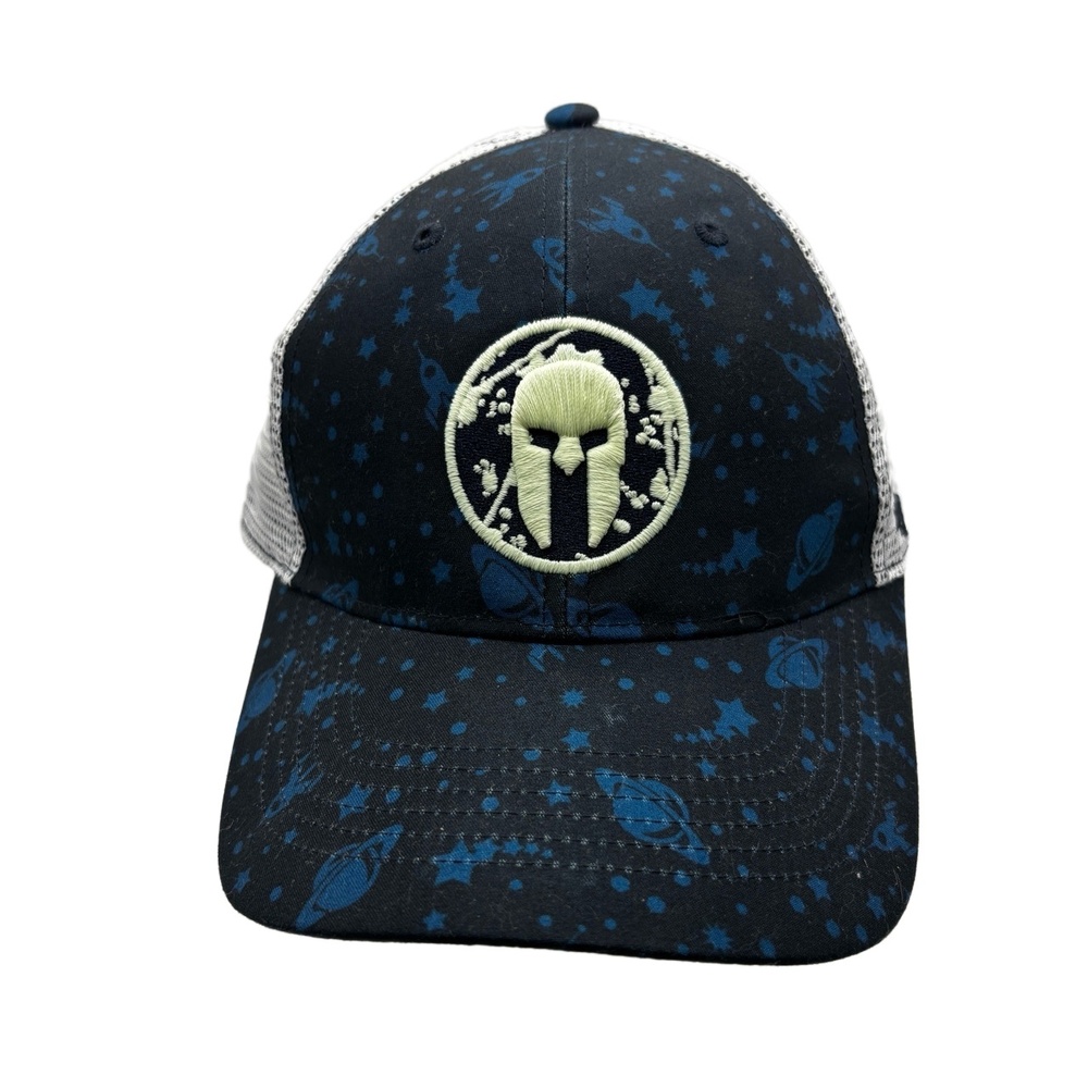 ’47 Brand Kids Trucker Hat Space Print Warrior Logo Snapback Mesh Blue White